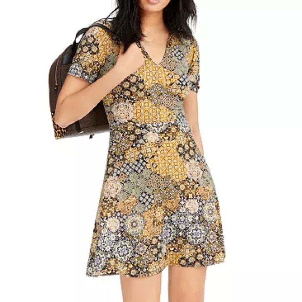 New Michael Koes Tile & Patchwork Dress Size Small